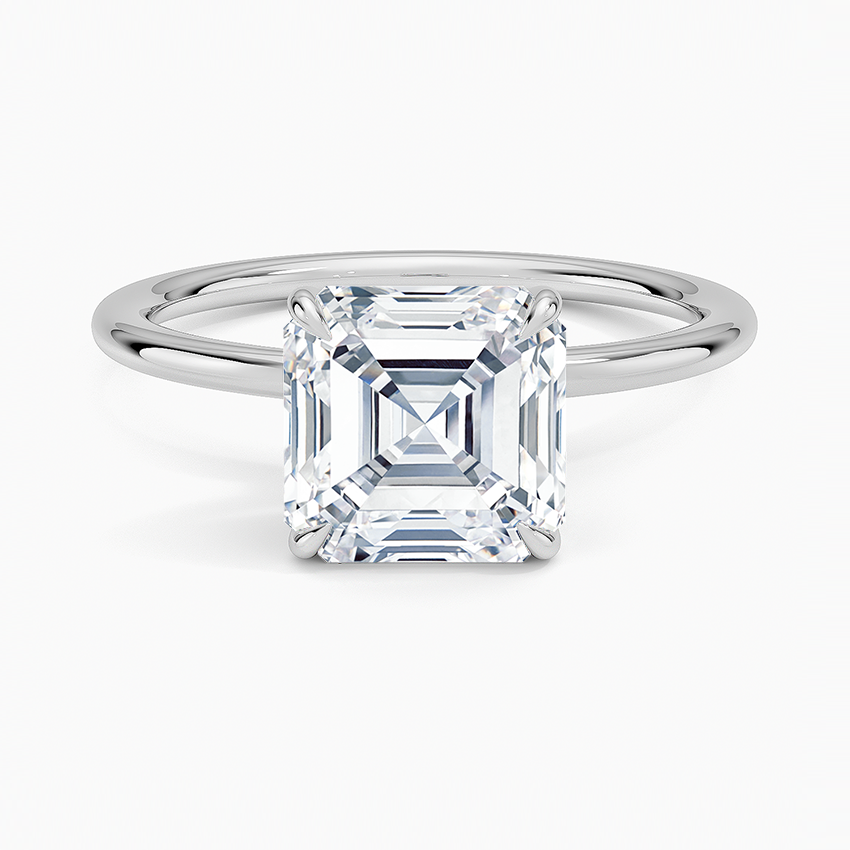 Entwined Solitaire Ring Platinum Asscher Engagement Ring