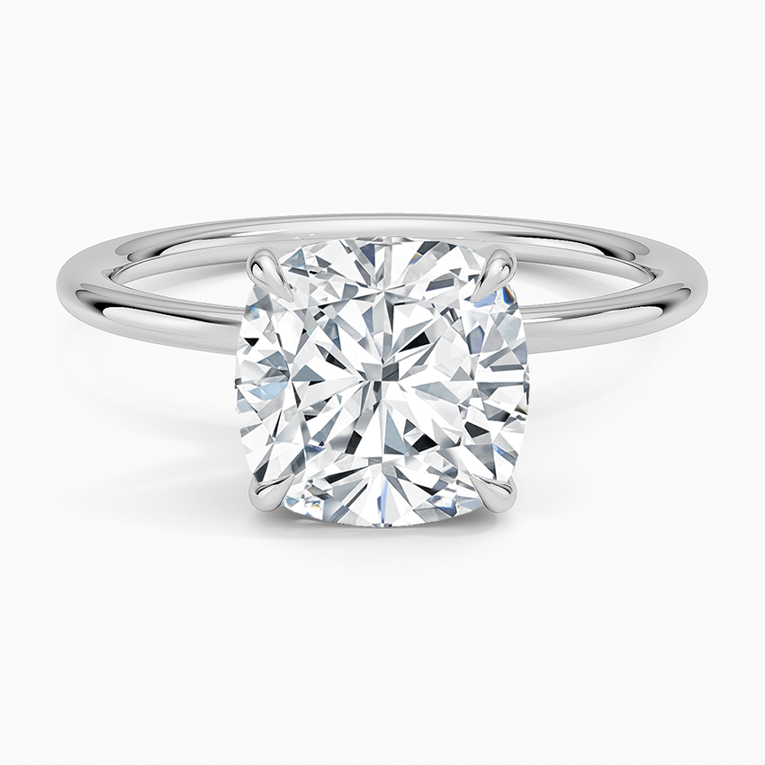 Entwined Solitaire Ring Platinum Cushion Engagement Ring