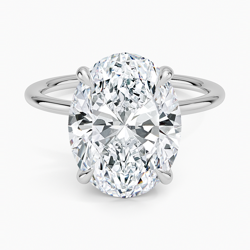 Entwined Solitaire Ring Platinum Oval Engagement Ring