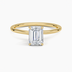 Entwined Solitaire Ring Yellow Gold 18k Emerald Engagement Ring