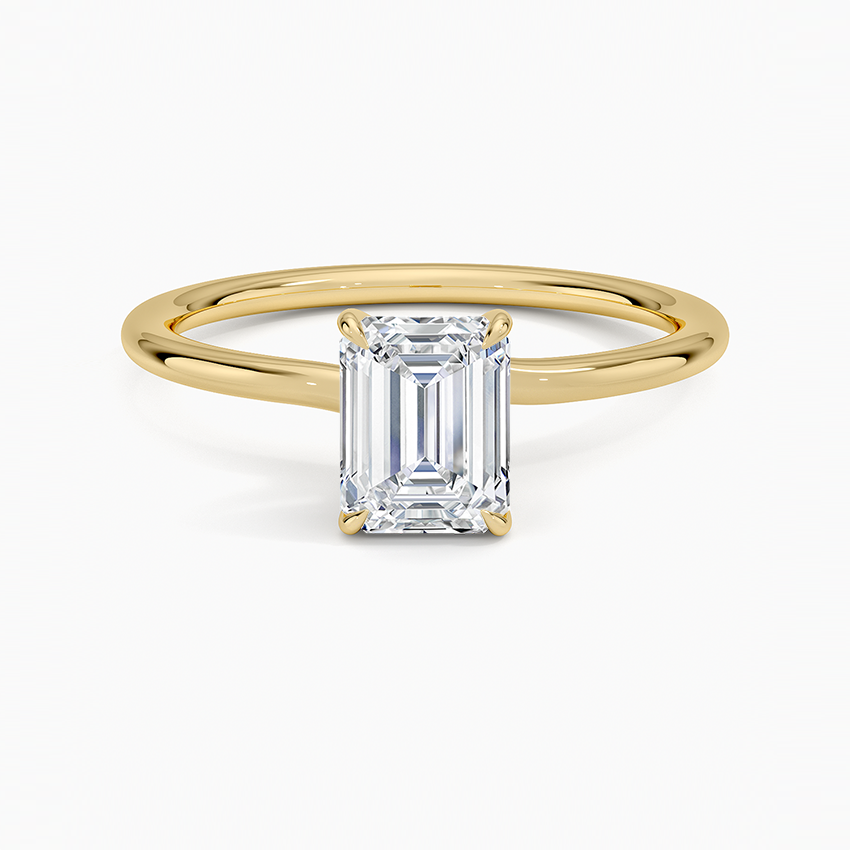Entwined Solitaire Ring Yellow Gold 18k Emerald Engagement Ring