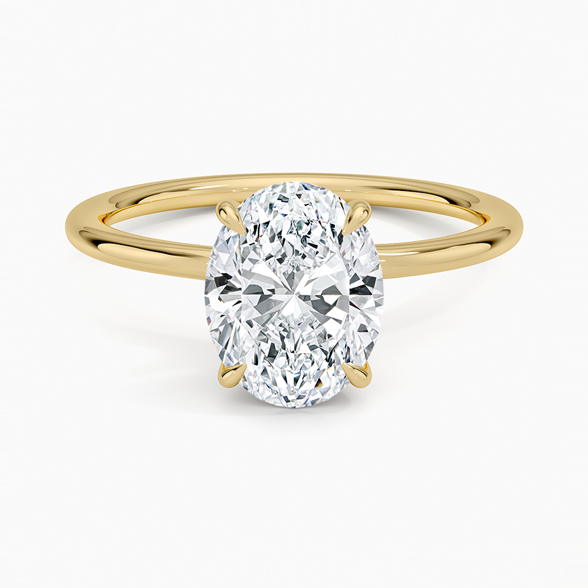Entwined Solitaire Ring Yellow Gold 18k Oval Engagement Ring