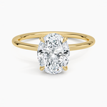 Entwined Solitaire Ring Yellow Gold 18k Oval Engagement Ring