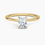 Entwined Solitaire Ring Yellow Gold 18k Radiant Engagement Ring