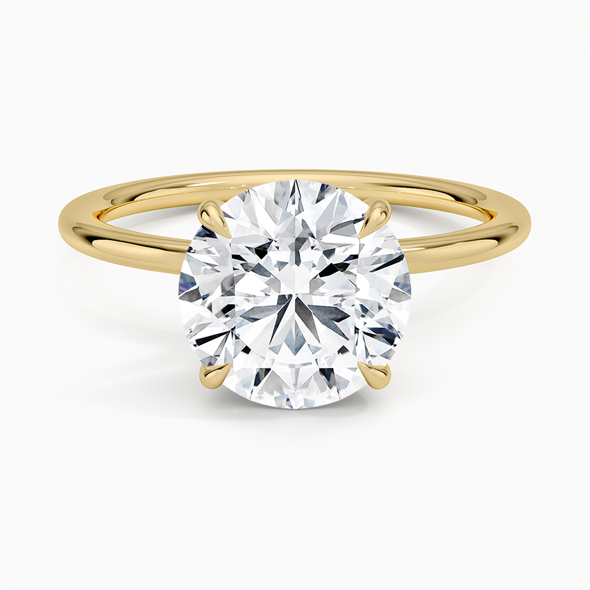 Entwined Solitaire Ring Yellow Gold 18k Round Engagement Ring