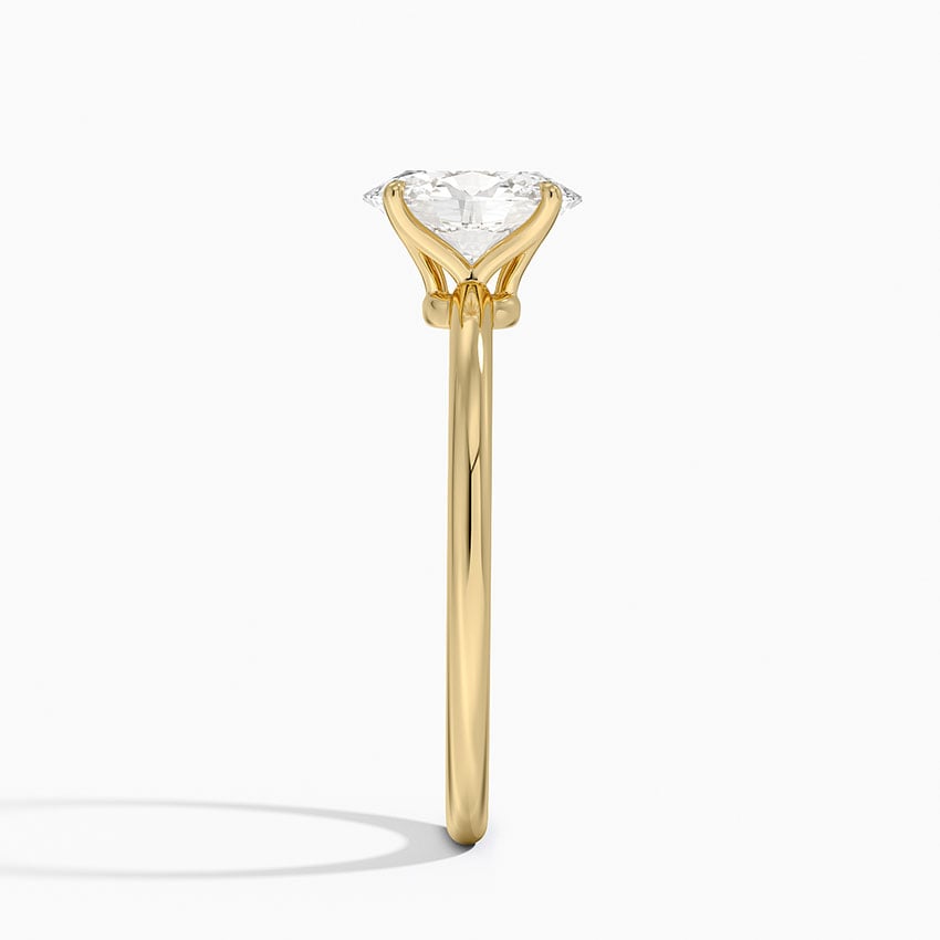 Petite Elodie 1.5mm Ring Yellow Gold 18k Oval Engagement Ring