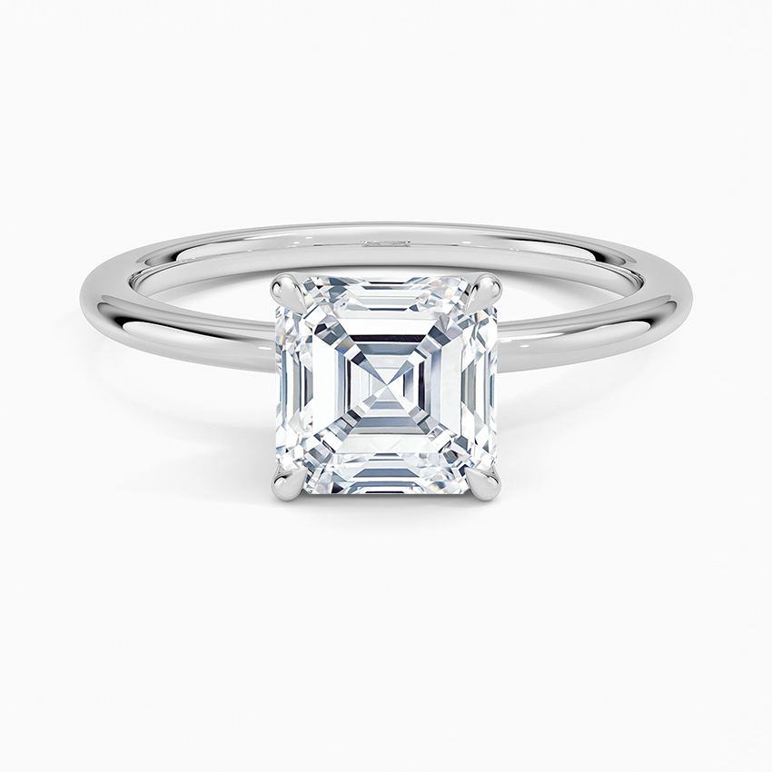 Petite Elodie 1.5mm Ring Platinum Asscher Engagement Ring
