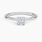 Petite Elodie 1.5mm Ring Platinum Cushion Engagement Ring