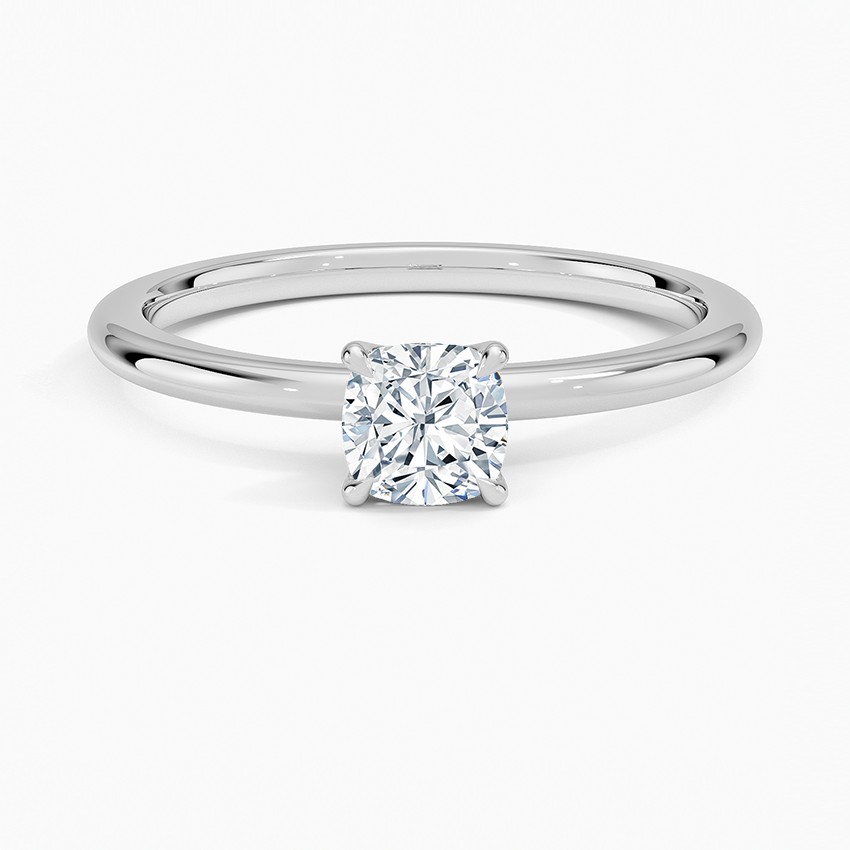 Petite Elodie 1.5mm Ring Platinum Cushion Engagement Ring