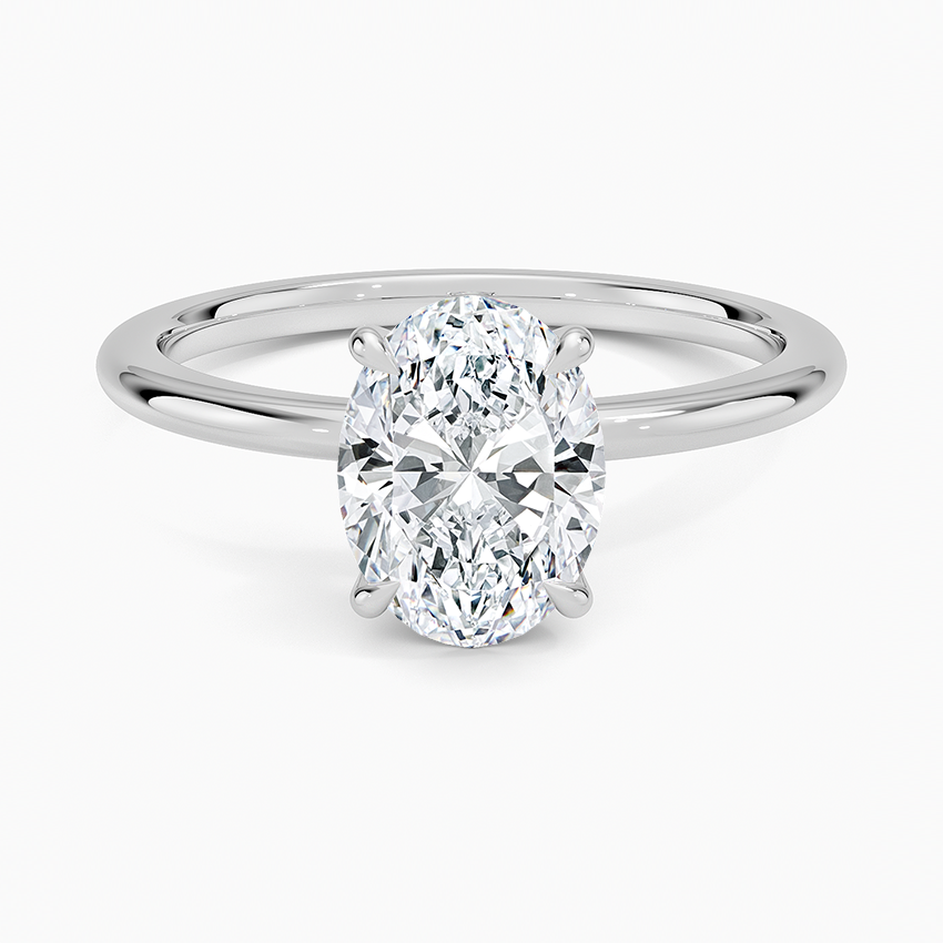 Petite Elodie 1.5mm Ring Platinum Oval Engagement Ring