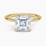 Petite Elodie 1.5mm Ring Yellow Gold 18k Asscher Engagement Ring