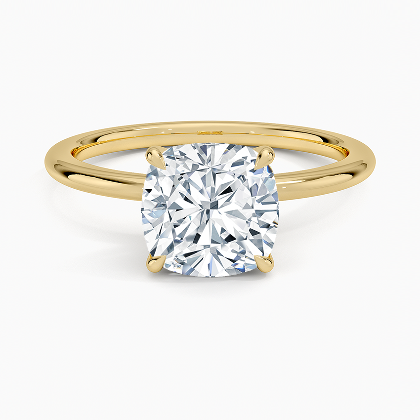 Petite Elodie 1.5mm Ring Yellow Gold 18k Cushion Engagement Ring
