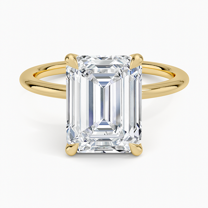 Petite Elodie 1.5mm Ring Yellow Gold 18k Emerald Engagement Ring