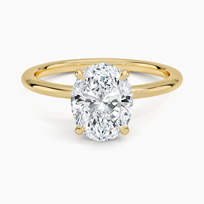 Petite Elodie 1.5mm Ring Yellow Gold 18k Oval Engagement Ring