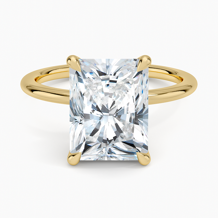 Petite Elodie 1.5mm Ring Yellow Gold 18k Radiant Engagement Ring