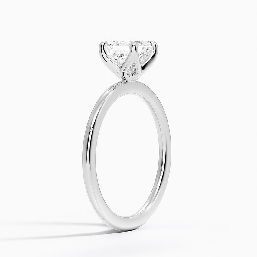 1.5mm Petite Elodie Perfect Fit Solitaire Ring Platinum Asscher Engagement Ring