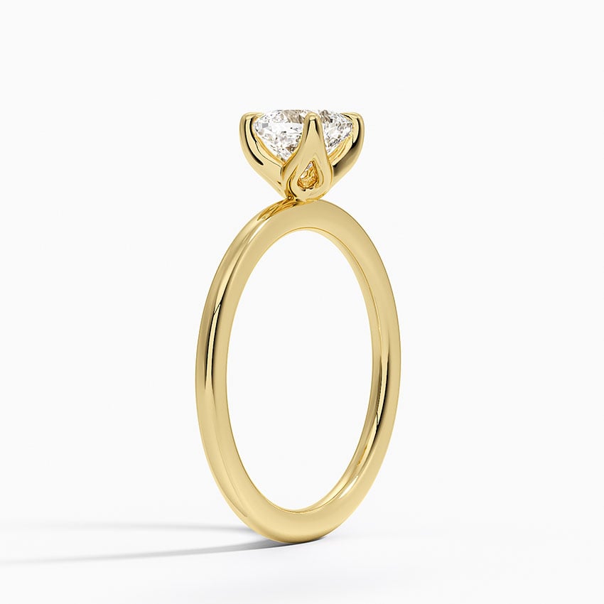 1.5mm Petite Elodie Perfect Fit Solitaire Ring Yellow Gold 18k Cushion Engagement Ring