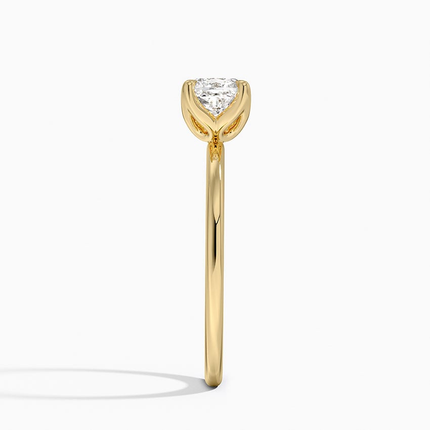 1.5mm Petite Elodie Perfect Fit Solitaire Ring Yellow Gold 18k Cushion Engagement Ring