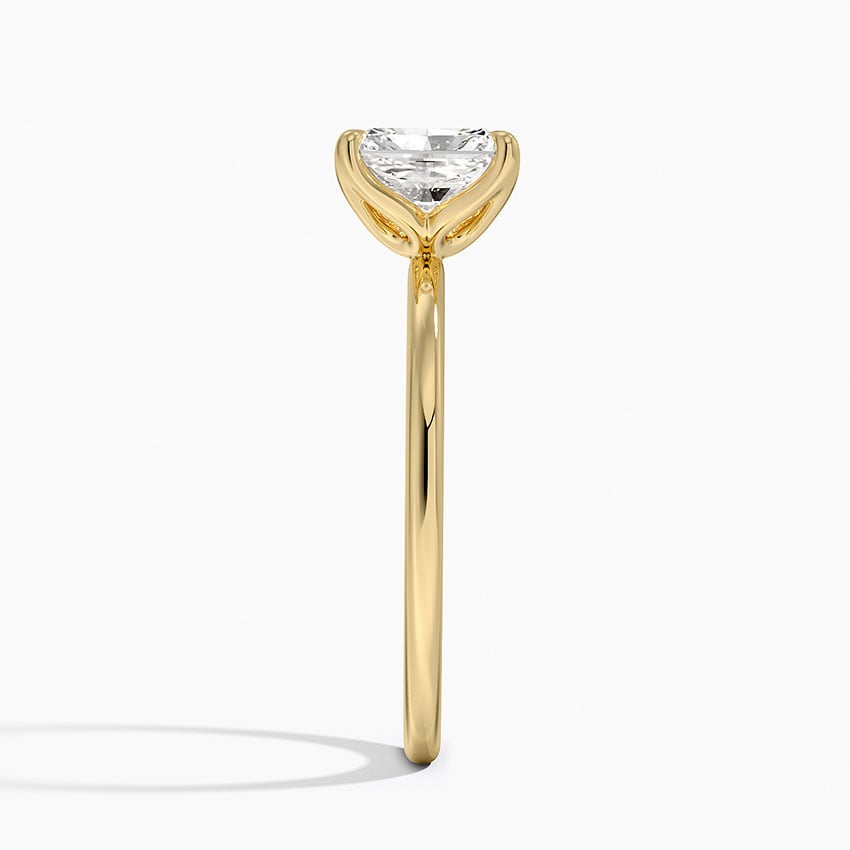 1.5mm Petite Elodie Perfect Fit Solitaire Ring Yellow Gold 18k Radiant Engagement Ring