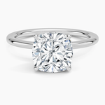 1.5mm Petite Elodie Perfect Fit Solitaire Ring Platinum Cushion Engagement Ring