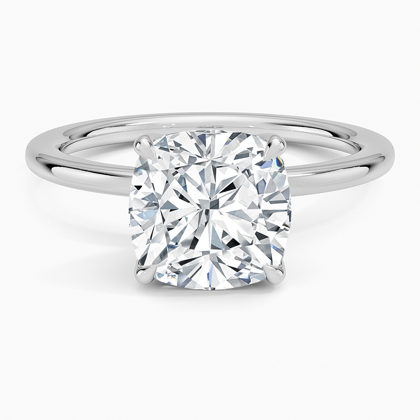 1.5mm Petite Elodie Perfect Fit Solitaire Ring Platinum Cushion Engagement Ring