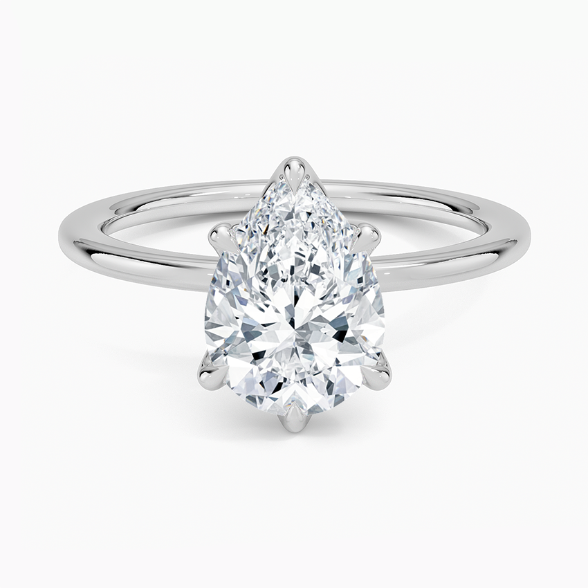 1.5mm Petite Elodie Perfect Fit Solitaire Ring Platinum Pear Engagement Ring