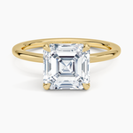 1.5mm Petite Elodie Perfect Fit Solitaire Ring Yellow Gold 18k Asscher Engagement Ring