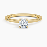 1.5mm Petite Elodie Perfect Fit Solitaire Ring Yellow Gold 18k Cushion Engagement Ring