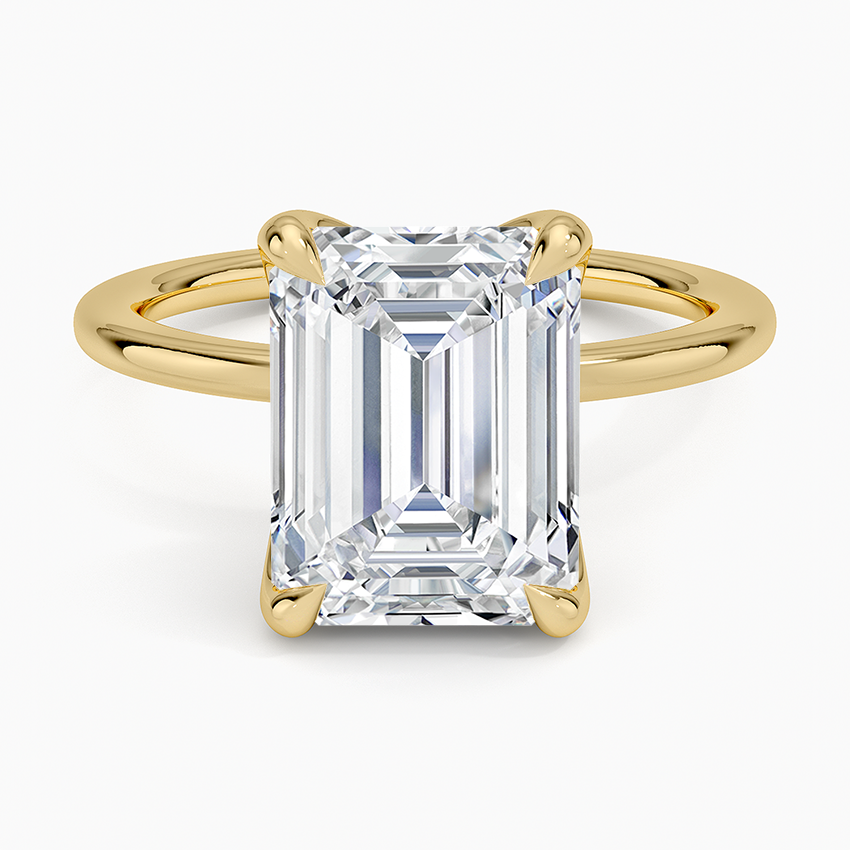 1.5mm Petite Elodie Perfect Fit Solitaire Ring Yellow Gold 18k Emerald Engagement Ring