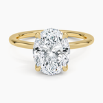1.5mm Petite Elodie Perfect Fit Solitaire Ring Yellow Gold 18k Oval Engagement Ring