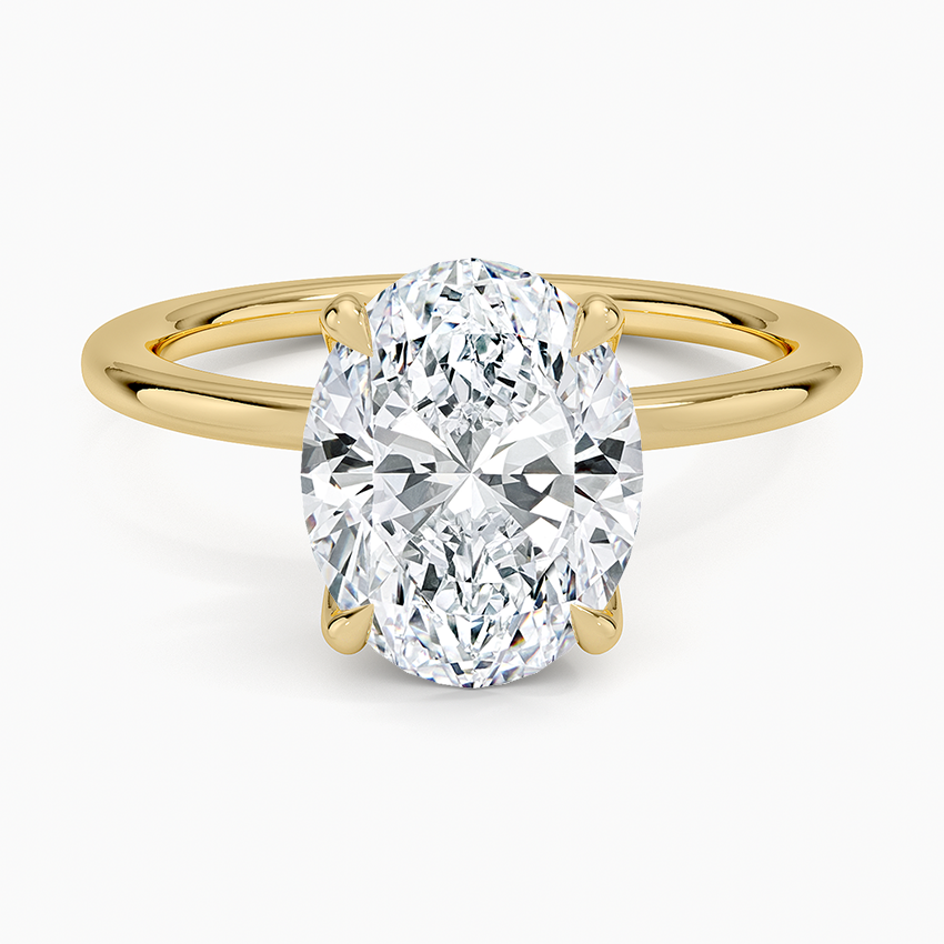 1.5mm Petite Elodie Perfect Fit Solitaire Ring Yellow Gold 18k Oval Engagement Ring