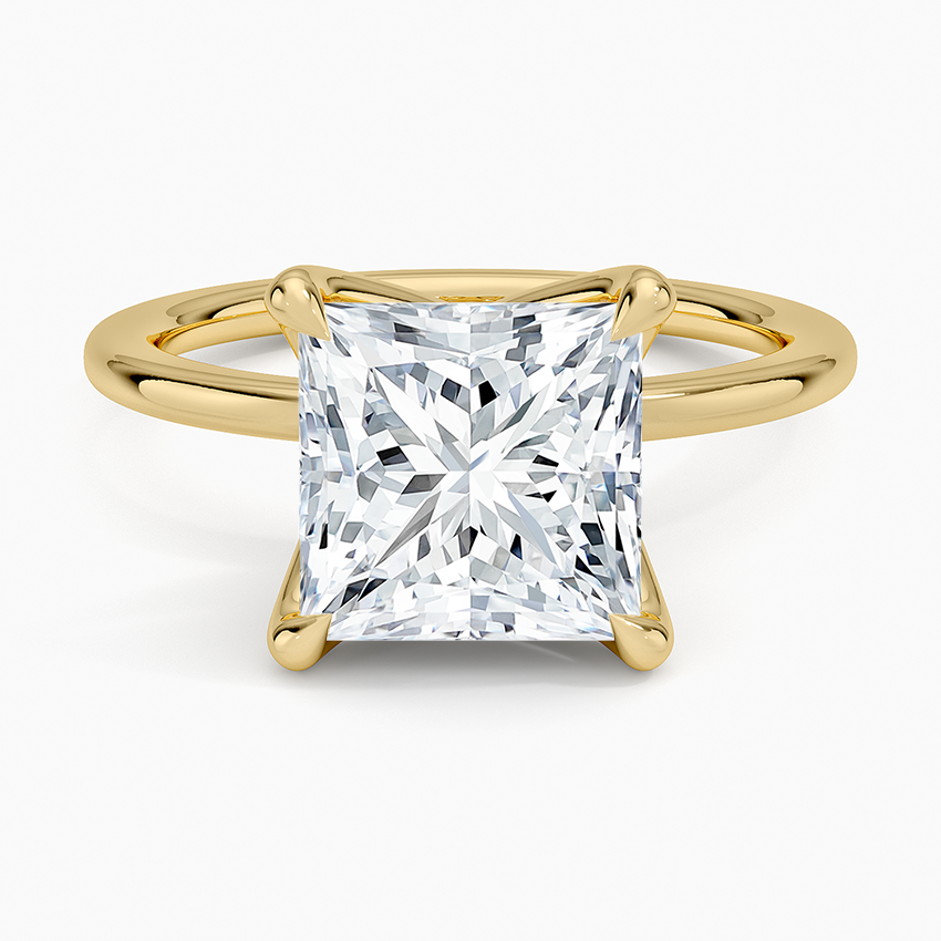 1.5mm Petite Elodie Perfect Fit Solitaire Ring Yellow Gold 18k Princess Engagement Ring