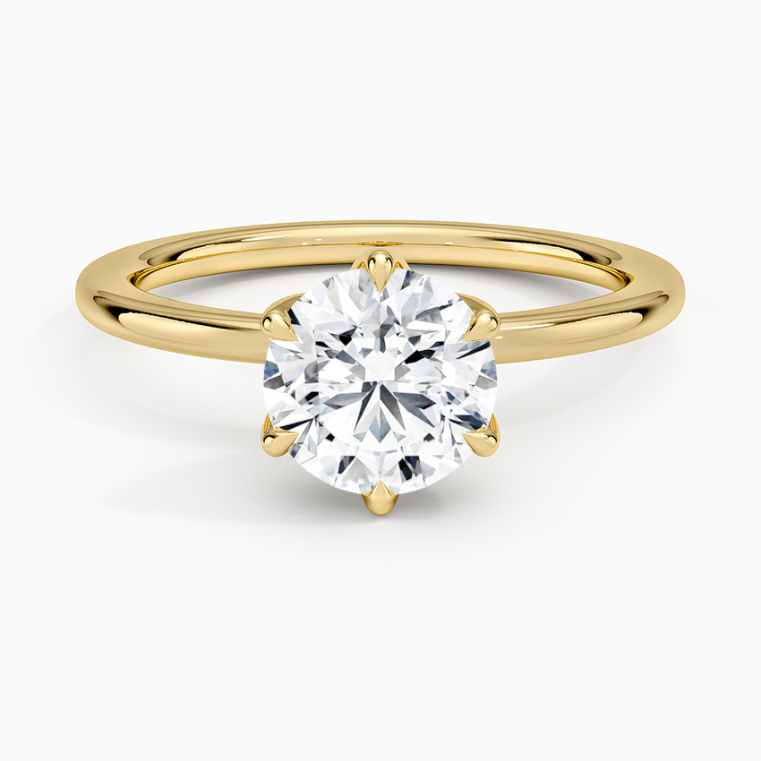 Esme Perfect Fit Solitaire Ring Yellow Gold 18k Round Engagement Ring