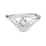 Silhouette Solitaire Engagement Ring 18K White Gold AS