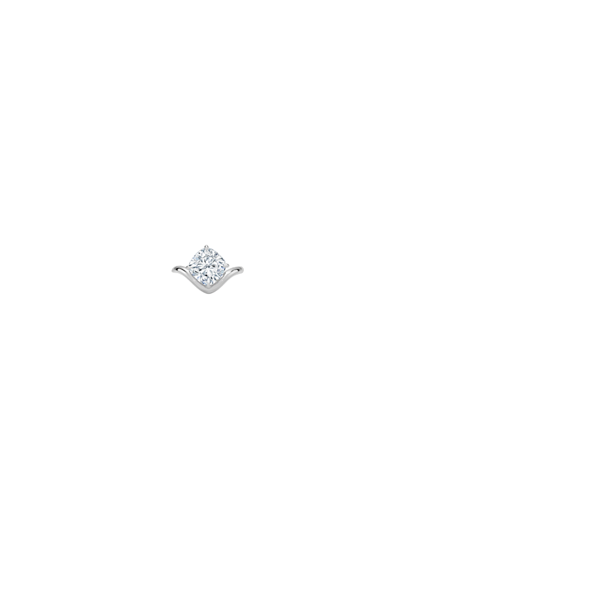 Silhouette Solitaire Engagement Ring 18K White Gold CU
