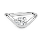 Silhouette Solitaire Engagement Ring 18K White Gold PE