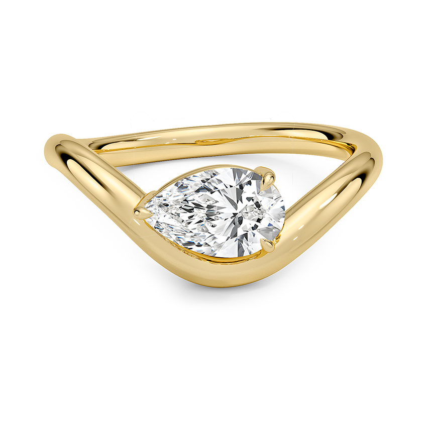 Silhouette Solitaire Engagement Ring 18K Yellow Gold PE