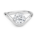 Silhouette Solitaire Engagement Ring 18K White Gold RD