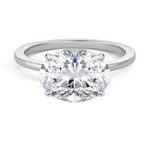 Morgan East-West Solitaire Engagement Ring 18K White Gold OV