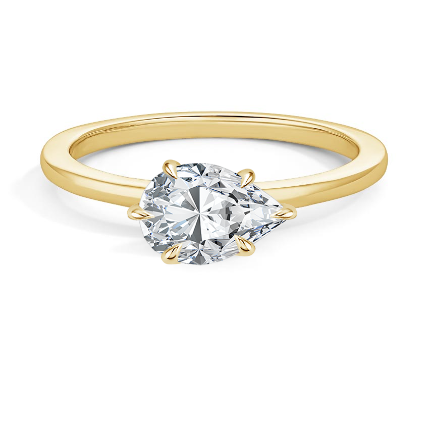 Morgan East-West Solitaire Engagement Ring 18K Yellow Gold PE