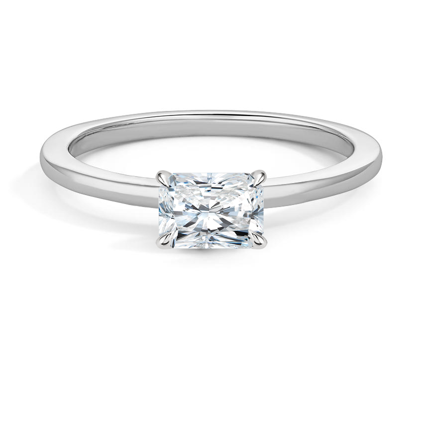 Morgan East-West Solitaire Engagement Ring 18K White Gold RA
