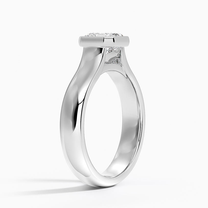 Luna 4mm Bezel Ring Platinum Asscher Engagement Ring