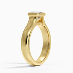 Luna 4mm Bezel Ring Yellow Gold 18k Asscher Engagement Ring