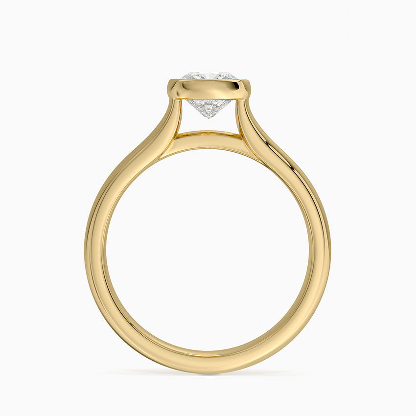 Luna 4mm Bezel Ring Yellow Gold 18k Cushion Engagement Ring