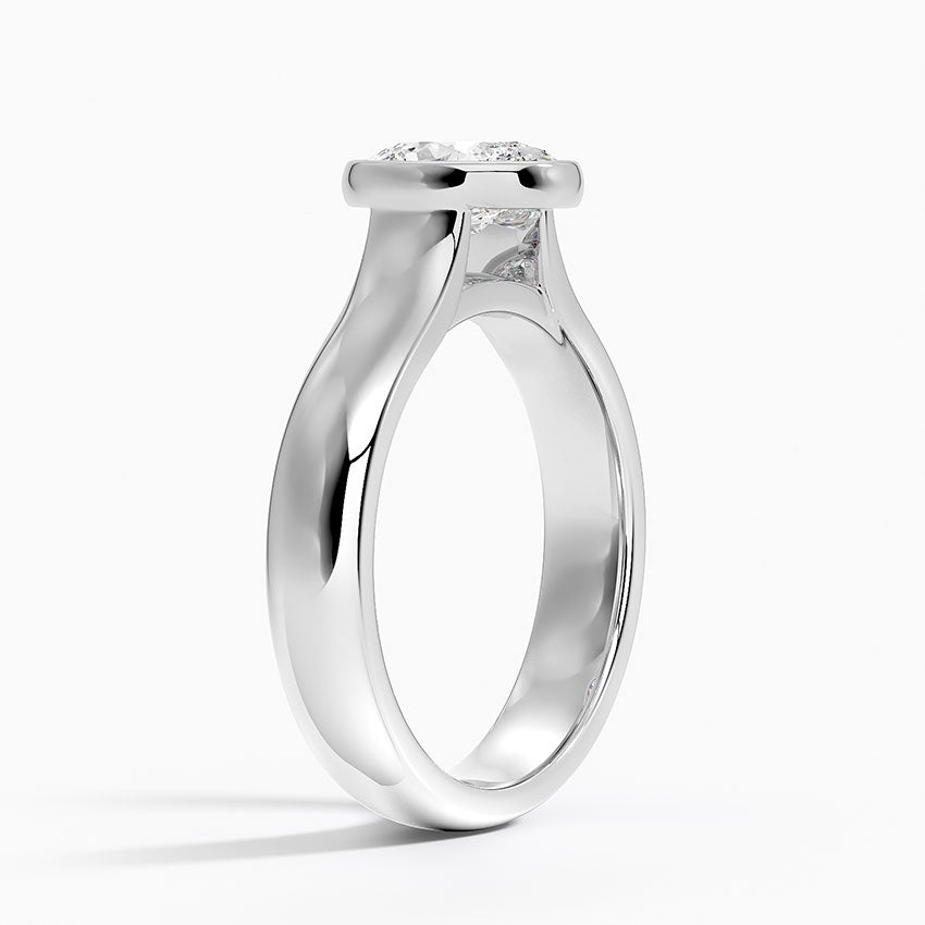 Luna 4mm Bezel Ring Platinum Oval Engagement Ring