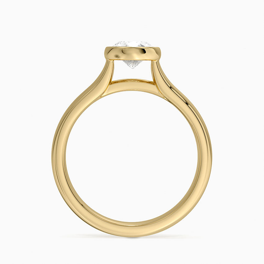 Luna 4mm Bezel Ring Yellow Gold 18k Oval Engagement Ring