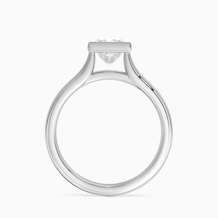 Luna 4mm Bezel Ring Platinum Princess Engagement Ring