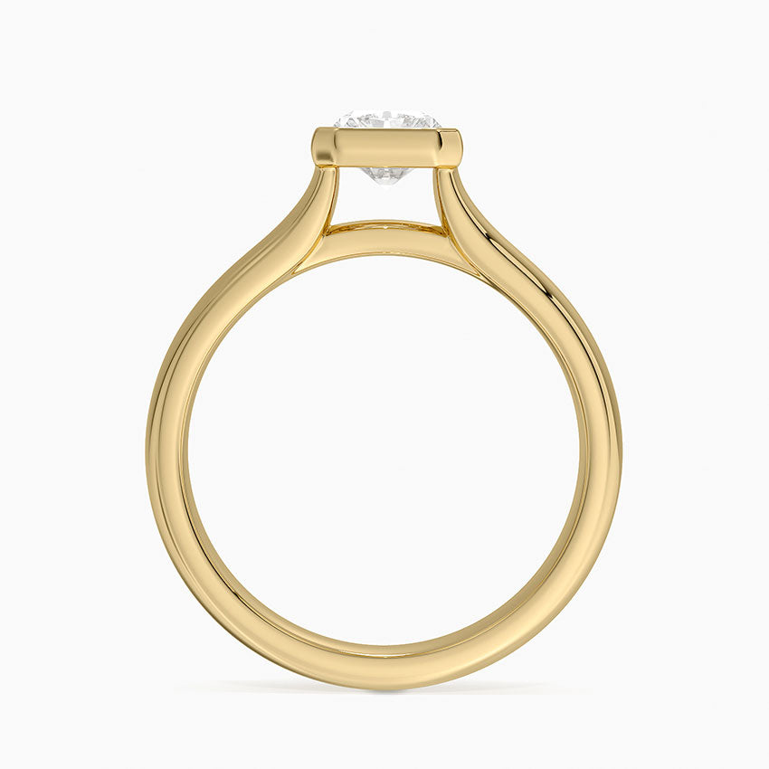Luna 4mm Bezel Ring Yellow Gold 18k Radiant Engagement Ring