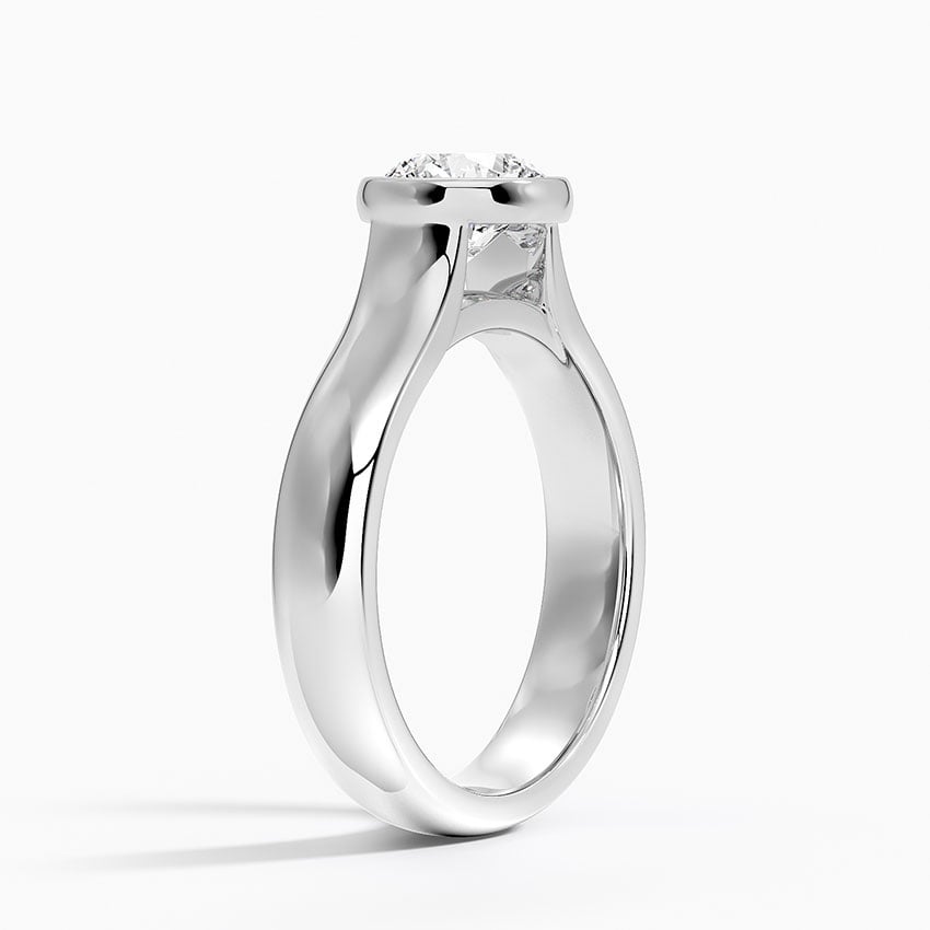Luna 4mm Bezel Ring Platinum Round Engagement Ring