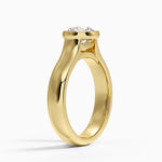 Luna 4mm Bezel Ring Yellow Gold 18k Round Engagement Ring